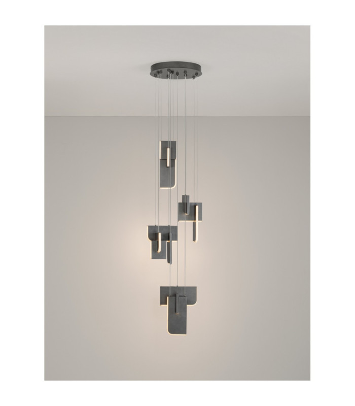 Totem Integrated LED Pendant Ceiling Light Silver Grey Triac Dimmable LED 52W 2002lm 3000K-4