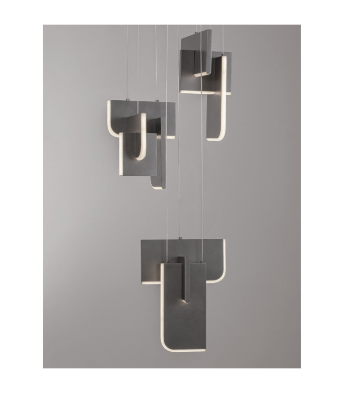 Totem Integrated LED Pendant Ceiling Light Silver Grey Triac Dimmable LED 52W 2002lm 3000K-5