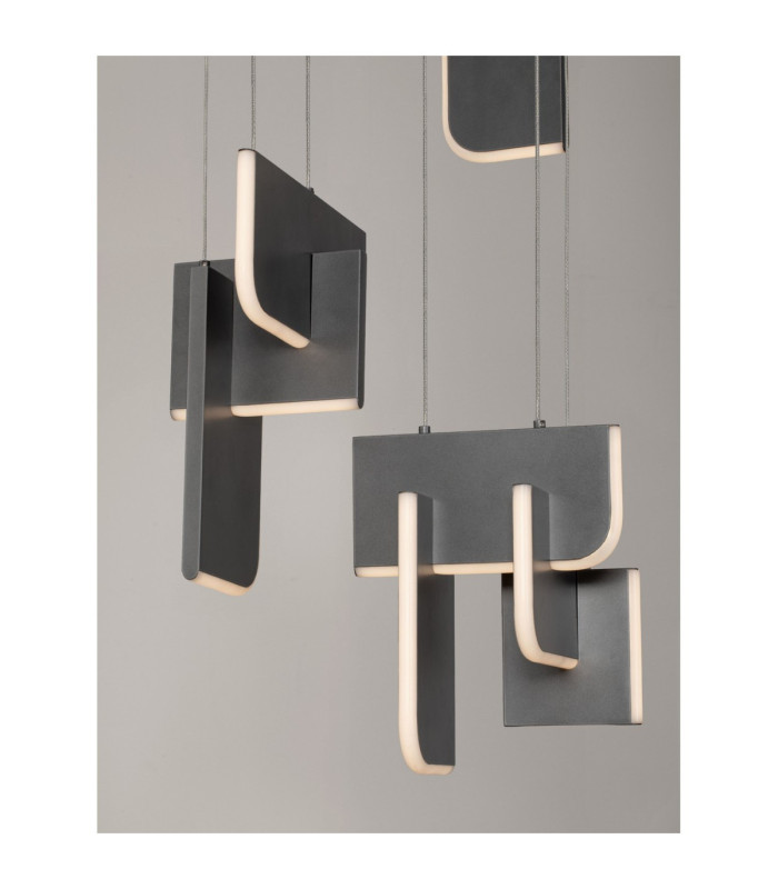 Totem Integrated LED Pendant Ceiling Light Silver Grey Triac Dimmable LED 52W 2002lm 3000K-6
