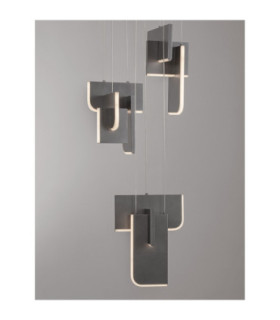 Totem Integrated LED Pendant Ceiling Light Silver Grey Triac Dimmable LED 52W 2002lm 2700K-2