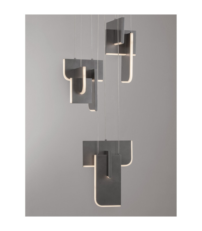 Totem Integrated LED Pendant Ceiling Light Silver Grey Triac Dimmable LED 52W 2002lm 2700K-2