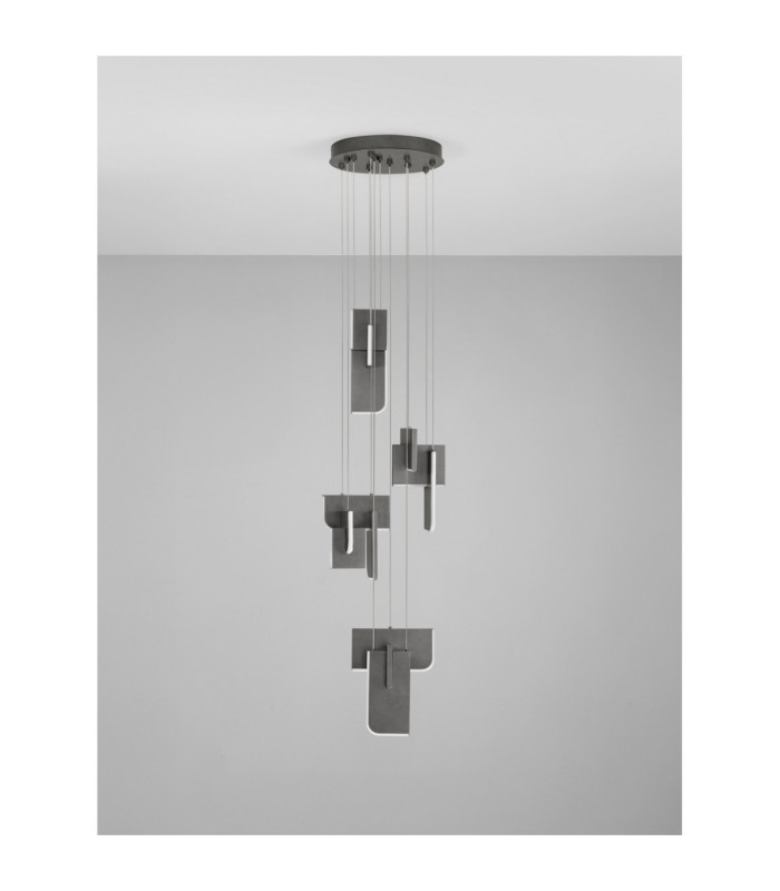Totem Integrated LED Pendant Ceiling Light Silver Grey Triac Dimmable LED 52W 2002lm 2700K-3