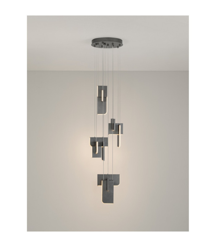 Totem Integrated LED Pendant Ceiling Light Silver Grey Triac Dimmable LED 52W 2002lm 2700K-4