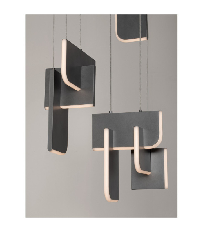 Totem Integrated LED Pendant Ceiling Light Silver Grey Triac Dimmable LED 52W 2002lm 2700K-5