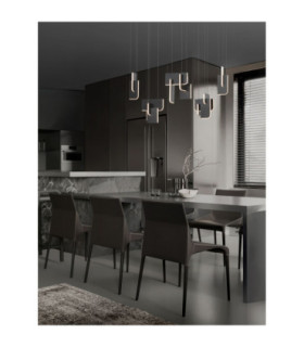 Totem Bar Pendant Ceiling Light Silver Grey Triac Dimmable LED 20W 796lm 3000K-2