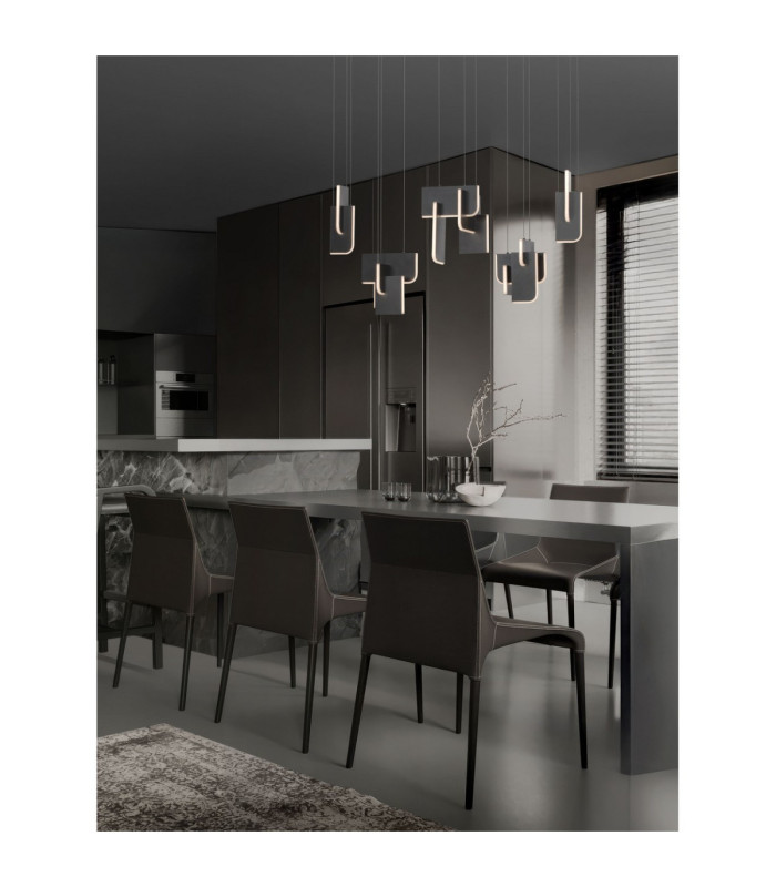 Totem Bar Pendant Ceiling Light Silver Grey Triac Dimmable LED 20W 796lm 3000K-2