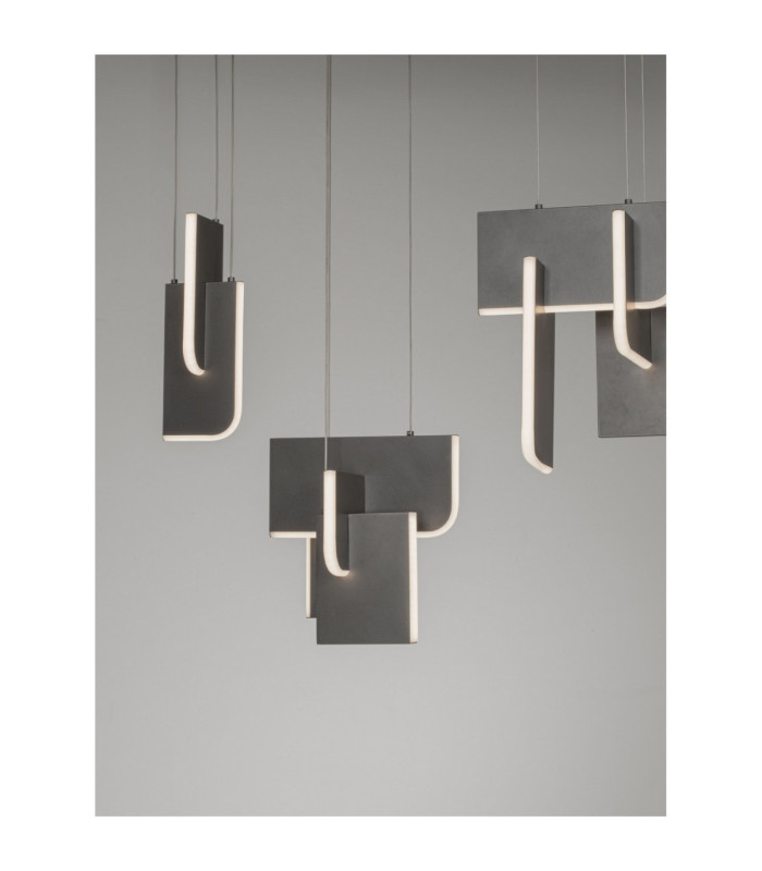 Totem Bar Pendant Ceiling Light Silver Grey Triac Dimmable LED 20W 796lm 3000K-5