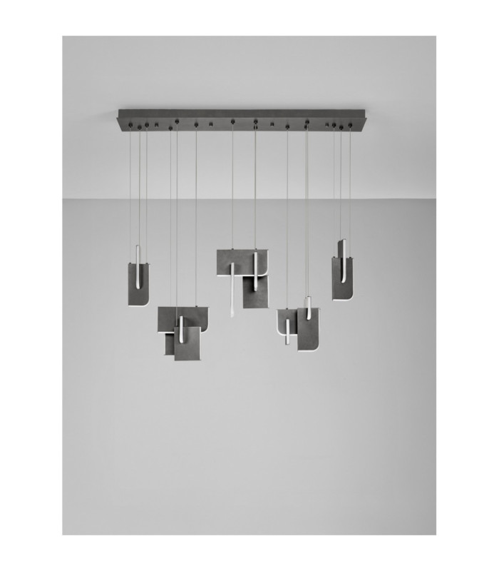 Totem Bar Pendant Ceiling Light Silver Grey Triac Dimmable LED 70W 2381lm 2700K-3