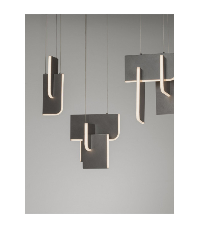 Totem Bar Pendant Ceiling Light Silver Grey Triac Dimmable LED 70W 2381lm 2700K-5