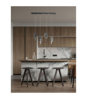 Totem Bar Pendant Ceiling Light Silver Grey Triac Dimmable LED 36W 1676lm 3000K-2
