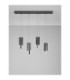 Totem Bar Pendant Ceiling Light Silver Grey Triac Dimmable LED 36W 1676lm 3000K-3