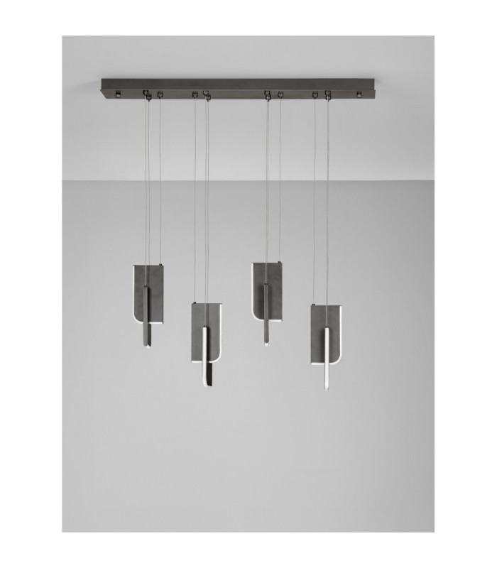 Totem Bar Pendant Ceiling Light Silver Grey Triac Dimmable LED 36W 1676lm 3000K-3