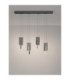 Totem Bar Pendant Ceiling Light Silver Grey Triac Dimmable LED 36W 1676lm 3000K-4
