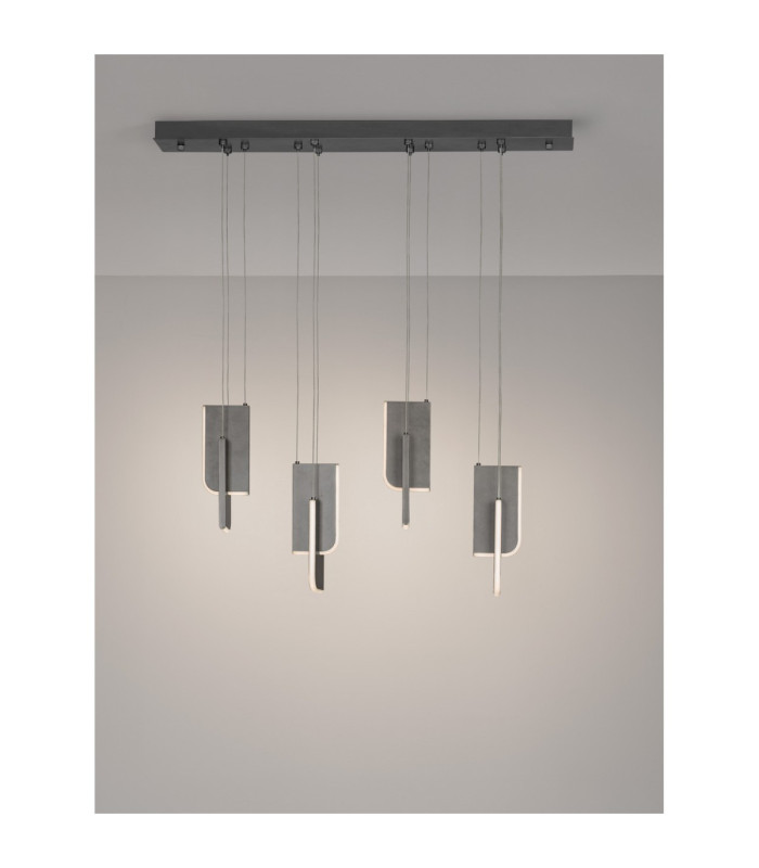 Totem Bar Pendant Ceiling Light Silver Grey Triac Dimmable LED 36W 1676lm 3000K-4