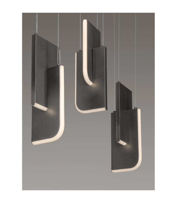 Totem Bar Pendant Ceiling Light Silver Grey Triac Dimmable LED 36W 1676lm 3000K-5