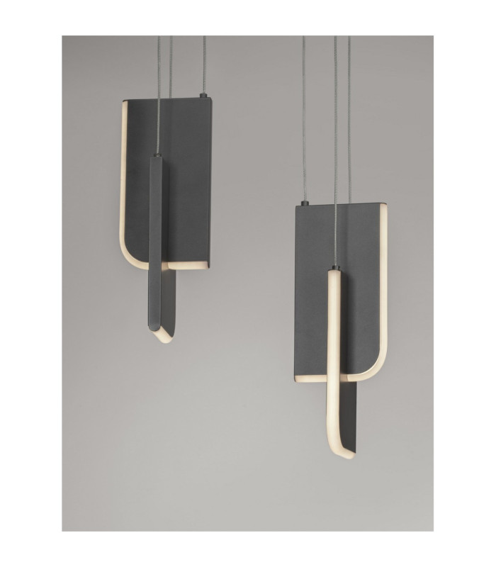 Totem Bar Pendant Ceiling Light Silver Grey Triac Dimmable LED 36W 1676lm 3000K-6