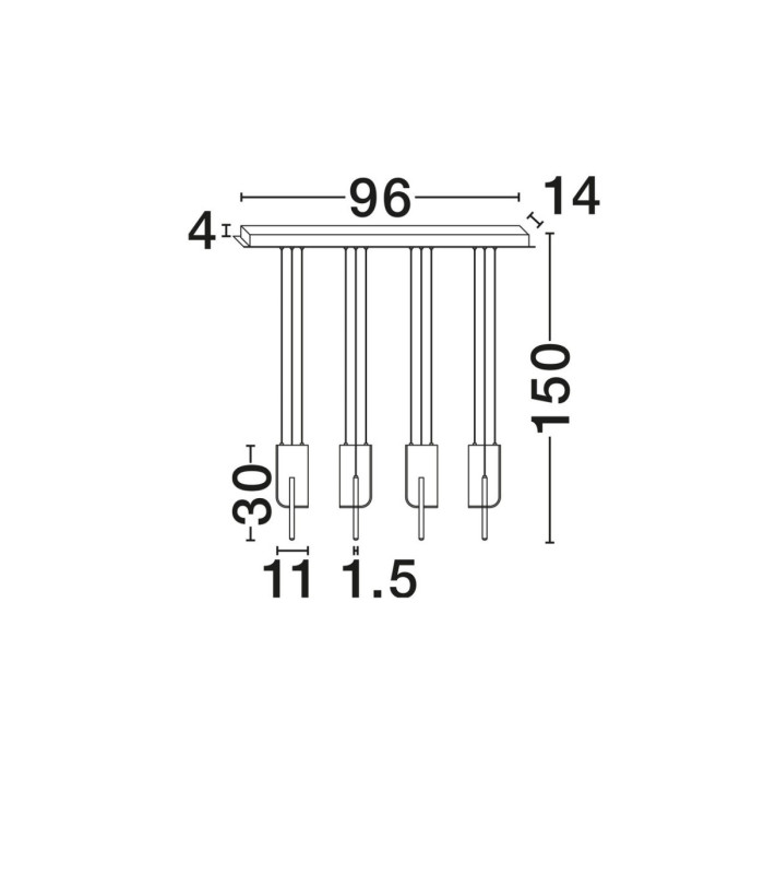 Totem Bar Pendant Ceiling Light Silver Grey Triac Dimmable LED 36W 1676lm 3000K-7