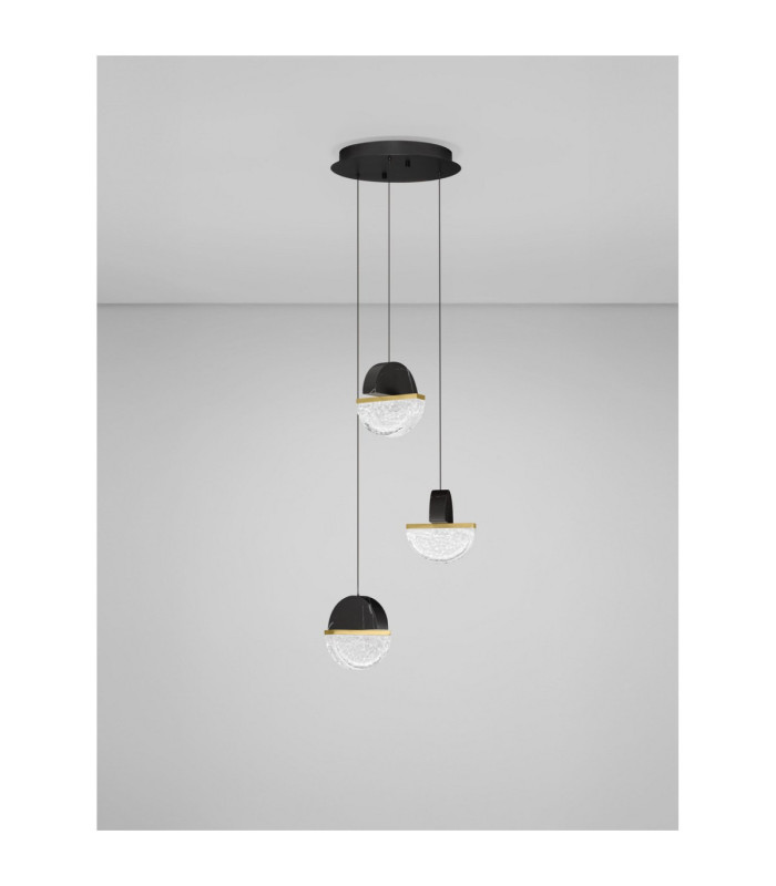 Dorin Cluster Pendant Ceiling Light Black Brass Gold Clear White Cloud Triac Dimmable LED 18W 1206lm 2700K-3