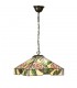 1 Light Medium Ceiling Pendant Dark Bronze, Tiffany Style Glass, E27 - 1