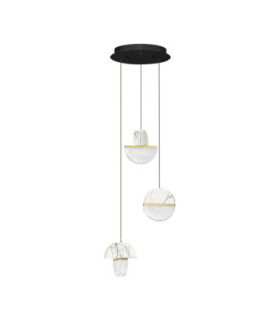 Dorin Cluster Pendant Ceiling Light White Brass Gold Clear White Cloud Triac Dimmable LED 18W 1206lm 3000K-1