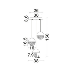 Dorin Cluster Pendant Ceiling Light White Brass Gold Clear White Cloud Triac Dimmable LED 18W 1206lm 3000K-2