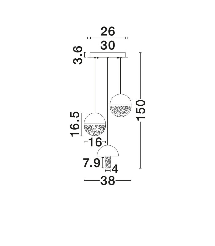 Dorin Cluster Pendant Ceiling Light White Brass Gold Clear White Cloud Triac Dimmable LED 18W 1206lm 3000K-2