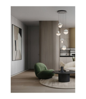 Dorin Cluster Pendant Ceiling Light White Brass Gold Clear White Cloud Triac Dimmable LED 30W 2168lm 3000K-2