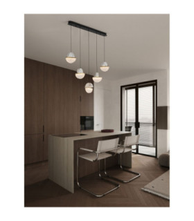 Dorin Bar Pendant Ceiling Light White Brass Gold Clear White Cloud Triac Dimmable LED 30W 2168lm 3000K-2