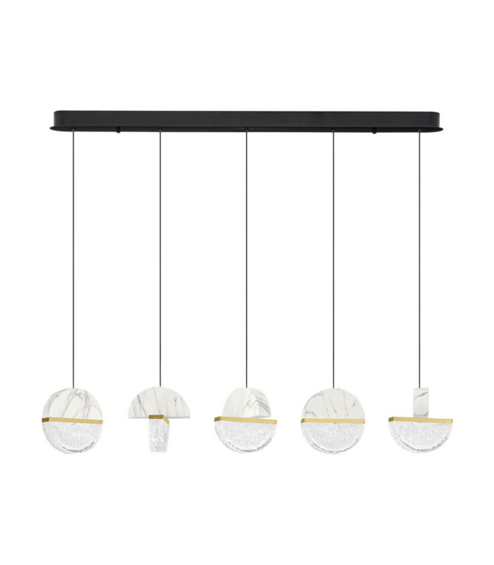 Dorin Bar Pendant Ceiling Light White Brass Gold Clear White Cloud Triac Dimmable LED 30W 2168lm 2700K-1