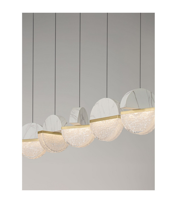 Dorin Bar Pendant Ceiling Light White Brass Gold Clear White Cloud Triac Dimmable LED 30W 2168lm 2700K-3