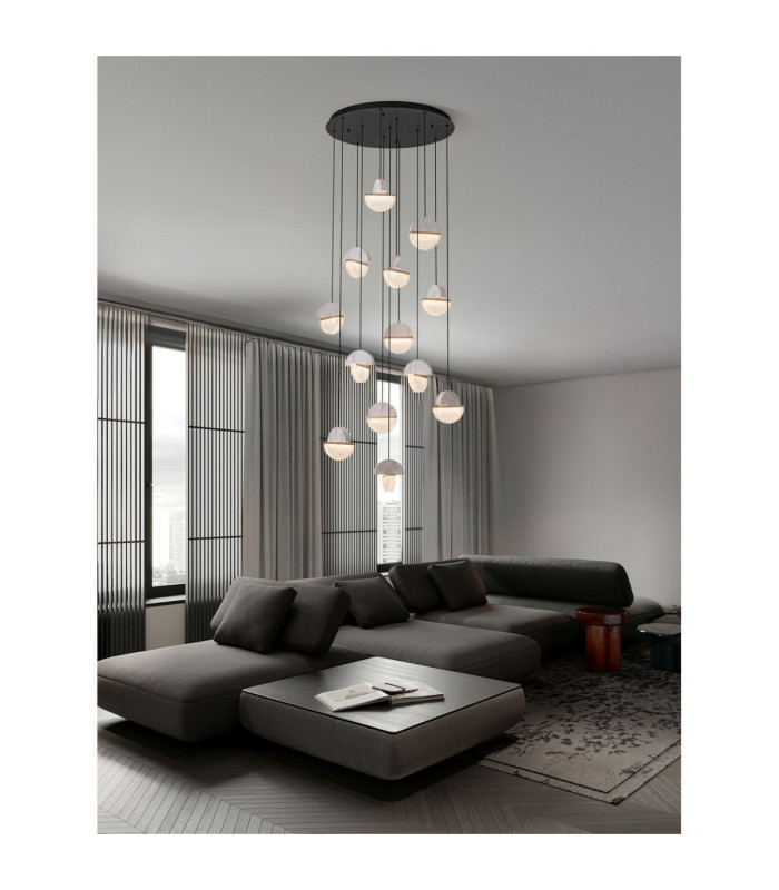 Dorin Cluster Pendant Ceiling Light White Brass Gold Clear White Cloud Triac Dimmable LED 72W 5040lm 3000K-2