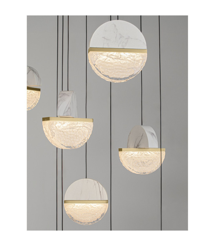 Dorin Cluster Pendant Ceiling Light White Brass Gold Clear White Cloud Triac Dimmable LED 72W 5040lm 3000K-3