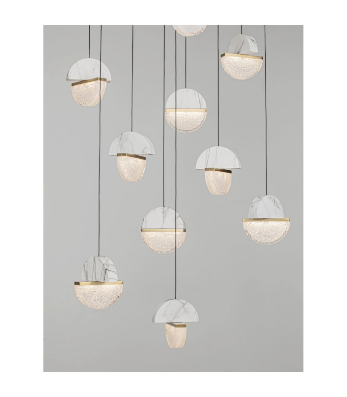 Dorin Cluster Pendant Ceiling Light White Brass Gold Clear White Cloud Triac Dimmable LED 72W 5040lm 3000K-4