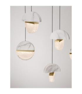 Dorin Cluster Pendant Ceiling Light White Brass Gold Clear White Cloud Triac Dimmable LED 48W 3597lm 2700K-2