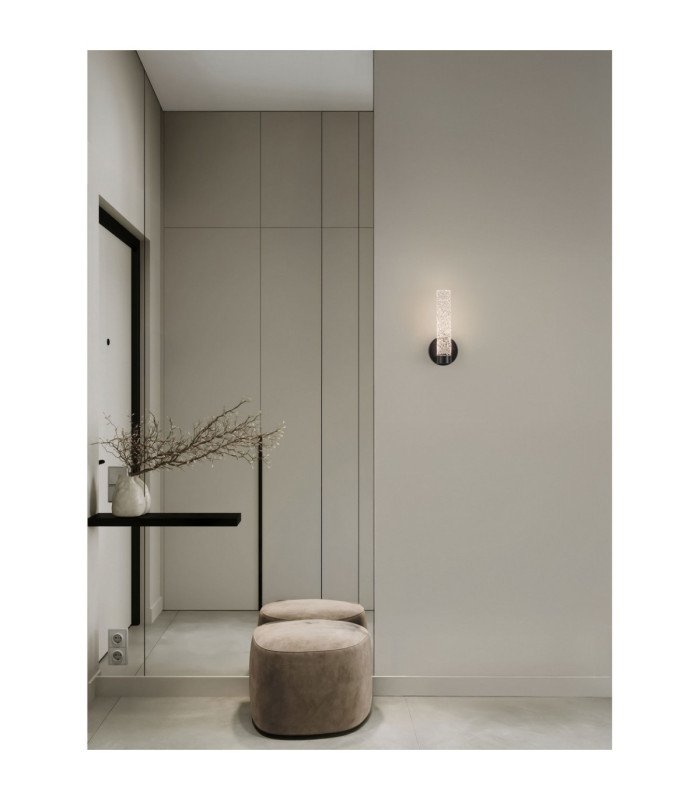 Zelon Integrated LED Wall Lamp Matt Black Clear Triac Dimmable LED 6W 301lm 3000K-2
