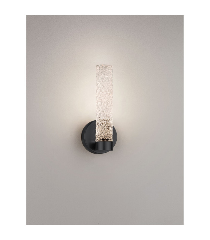 Zelon Integrated LED Wall Lamp Matt Black Clear Triac Dimmable LED 6W 301lm 3000K-4