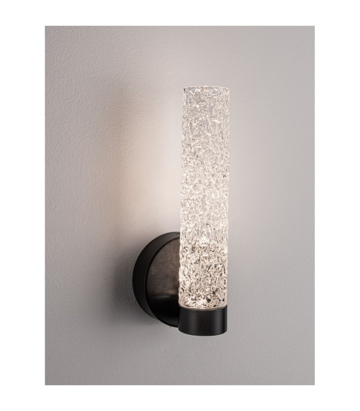 Zelon Integrated LED Wall Lamp Matt Black Clear Triac Dimmable LED 6W 301lm 3000K-5