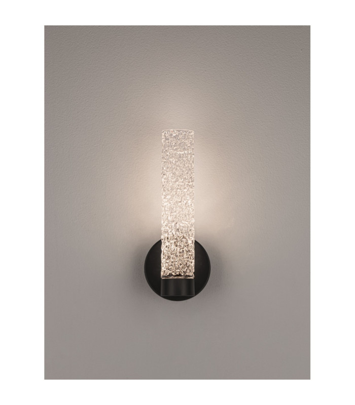 Zelon Integrated LED Wall Lamp Matt Black Clear Triac Dimmable LED 6W 301lm 3000K-6