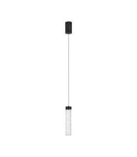 Zelon Slim Pendant Ceiling Light Matt Black Clear Triac Dimmable LED 6W 301lm 3000K-1
