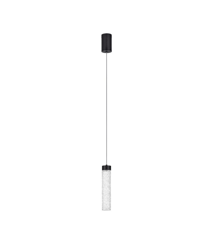 Zelon Slim Pendant Ceiling Light Matt Black Clear Triac Dimmable LED 6W 301lm 3000K-1