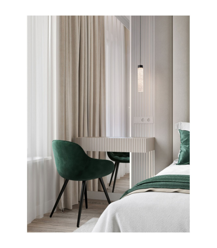 Zelon Slim Pendant Ceiling Light Matt Black Clear Triac Dimmable LED 6W 301lm 3000K-2