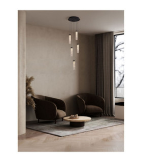 Zelon Cluster Pendant Ceiling Light Matt Black Clear Triac Dimmable LED 20W 1400lm 3000K-2