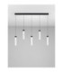 Zelon Bar Pendant Ceiling Light Matt Black Clear Triac Dimmable LED 20W 1400lm 3000K-3