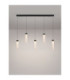 Zelon Bar Pendant Ceiling Light Matt Black Clear Triac Dimmable LED 20W 1400lm 3000K-4