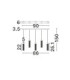 Zelon Bar Pendant Ceiling Light Matt Black Clear Triac Dimmable LED 20W 1400lm 3000K-6