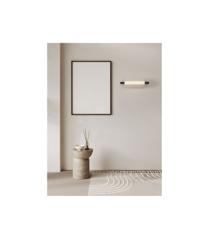 Emery Integrated LED Wall Lamp Matt Black Clear LED 13W 711lm 3000K-2