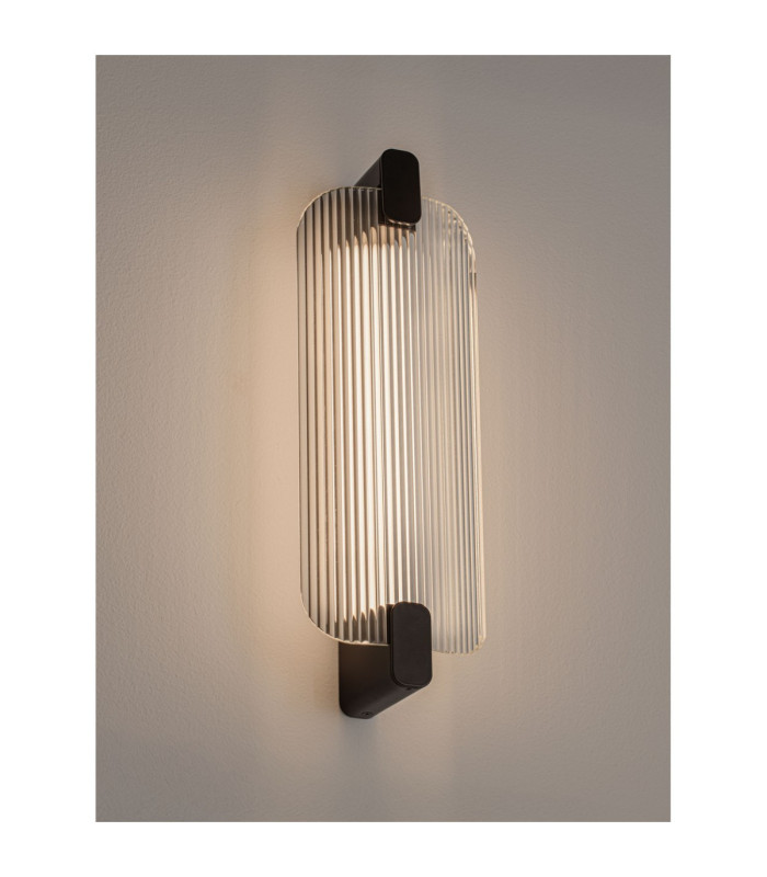 Emery Integrated LED Wall Lamp Matt Black Clear LED 13W 711lm 3000K-4