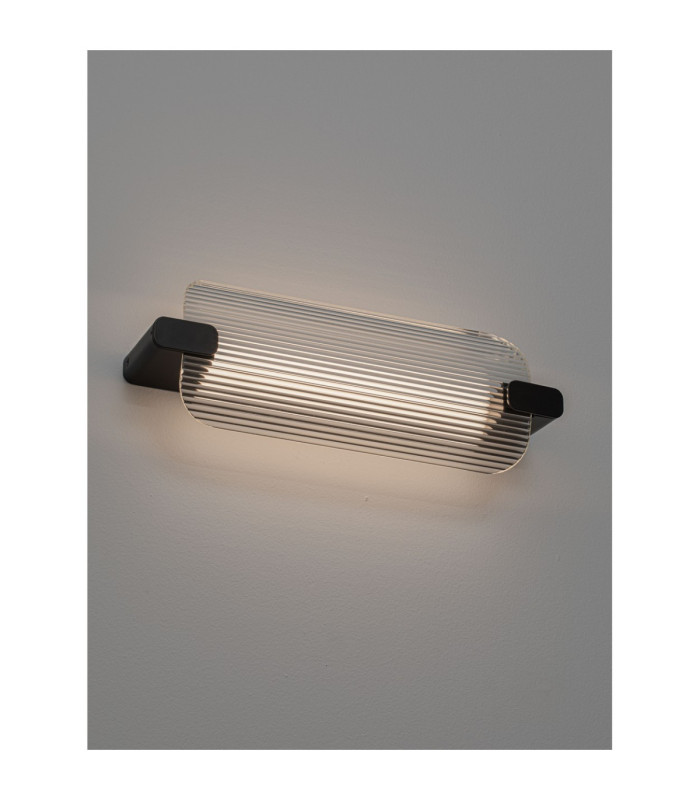 Emery Integrated LED Wall Lamp Matt Black Clear LED 13W 711lm 3000K-5