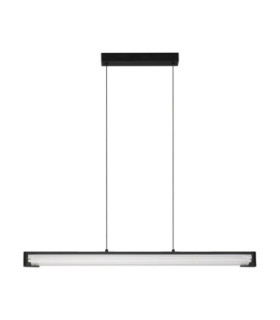 Emery Bar Pendant Ceiling Light Matt Black Clear Triac Dimmable LED 20W 1317lm 3000K-1
