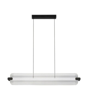 Emery Bar Pendant Ceiling Light Matt Black Clear Triac Dimmable LED 41W 2941lm 3000K-1